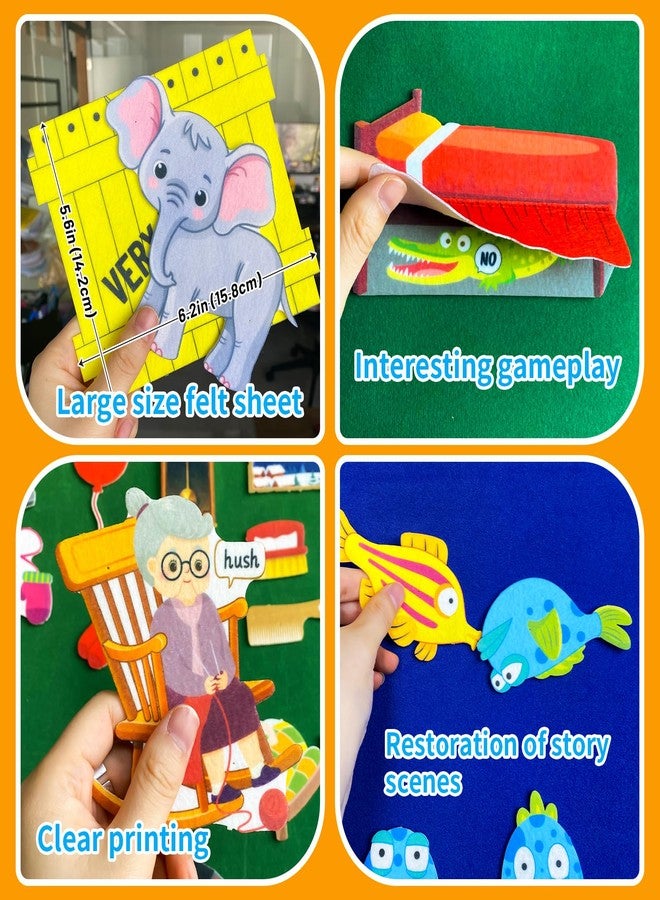 PENGFULL 5 Sets (75P) Felt Board Stories Pieces,Tell Five Picture Books Stories(Goodnight Moon,Dear Zoo), for Felt Fannel Board,for Preschool, Kindergarten,Family Time - Image 3